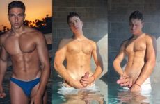 GoldenGeorgiii jerks off in the pool