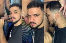 Arab guy sucks a hairy cock