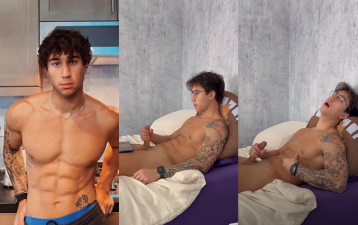 Evan Lamicella jerks off while watching porn