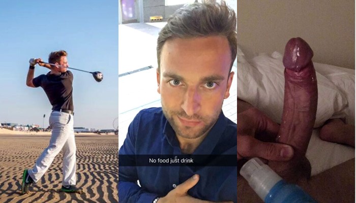 Professional golfer shows off his cock