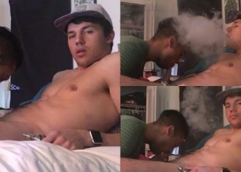 College guy vapes while getting a blowjob College guy vapes while getting a blowjob