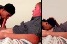 Young guy gets sucked by another guy for the first time