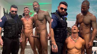 Joe Silver, Jax Thirio and Officer Moose fuck – We Went Streaking And Got Cought