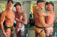 Callum Colbey and Dallas Steele fuck on a swing