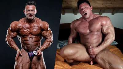 IFBB Pro Bodybuilder Mattia Vecchi Plays With His Dildo – Sexy Muscle Bed