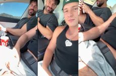 TikToker Tony Lopez (OnlyTonyLopez) and Nicolli Lerikos – fooling around with our cocks on a roadtrip