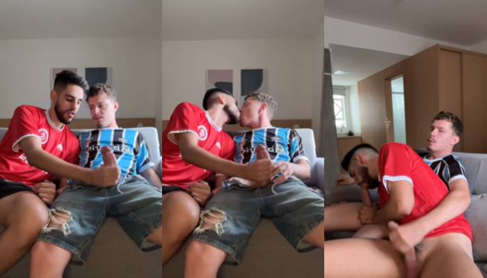 Broderagem – jerk and blowjob with a mate