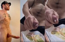 Alejandro Belmont jerks off onto a sandwich and eats it