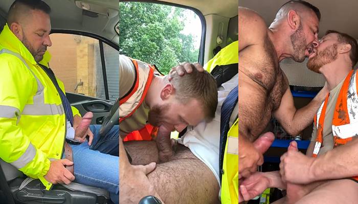 Truck driver gets his cock sucked in the cab