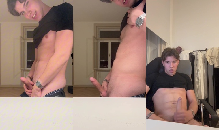 Manutwinkx jerks off and cums on his young fit body – Manuel Krones (Manutwinkx)