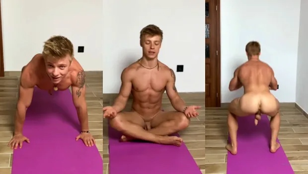 Fit twink works out naked