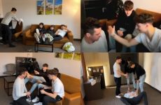 Three findom boys abuse of their sub