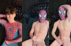 Ashton Wright (opashVIP) jerks off in a spiderman costume