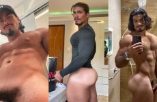 Clip of Paulo Victor Melo showing off his cock in the bathroom