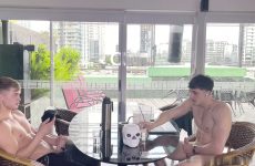 Kitoshelby00 and Nova Ashwood jerk off together at the table