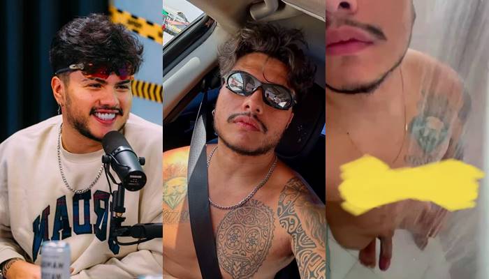 Clip of Thiago Marques (Mitico) showing off his cock in the shower