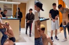 Latin twink gets passed around to suck cock