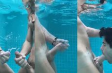 Sucking cock and cumming together in the pool – with Valjaws
