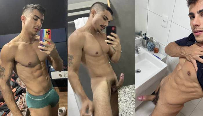 Renan Franco jerks off in the bathroom