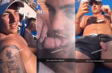 “Straight” guys fool around on vacation and show off their cocks