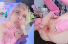 Hunnypaint gets a load all over his tight hole