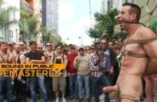 Muscle Slave Is Stripped Naked, Used and Humiliated While Hordes of People Take Photos