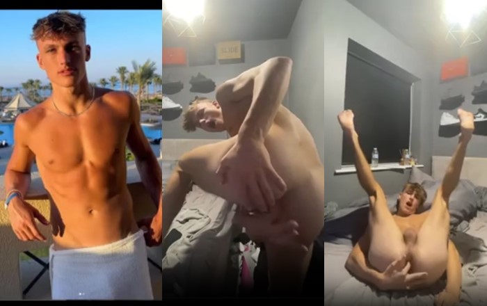 Fit athlete fingers his hole on the bed – wh1terose