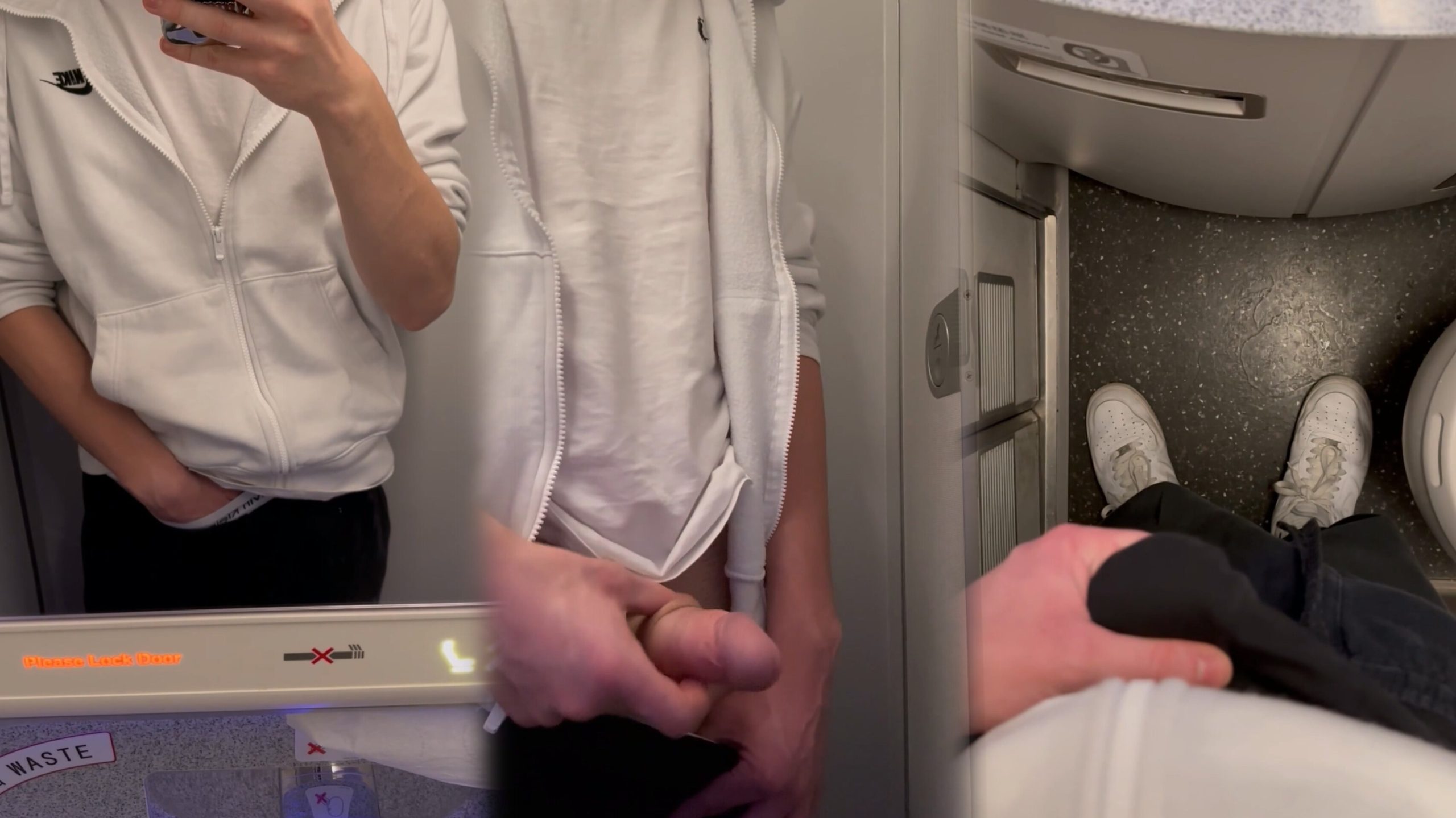 Fedehub_Twink jerks off in the plane lavatory