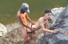 Fucking a twink by the river