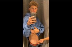 Hhugokyoto gets a handjob in a shop