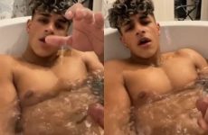 Sepanta Arya jerks off and cums in the jacuzzi