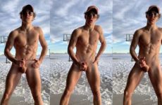 Logan Wall jerks off outside in the snow