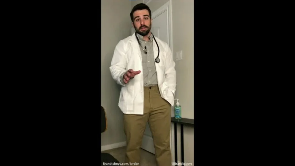 Jerking off and shooting a big load Doctor Role play JordanxBrandt