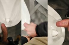 Jerking in the bathroom