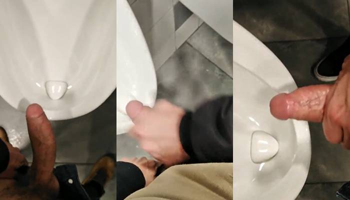 Jerking in the bathroom