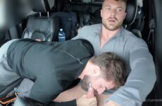 TexasGymJock gives Curved King (curvedking.inc) a blowjob while driving