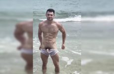 Flexing and showing off my body at the beach – Zack (alphazack)