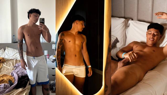 Influencer Vinibruno fools around and shows off his cock