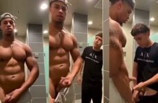 Jerking together in the bathroom - JustTheGays.com - Stream the newest and hottest free gay porn videos from OnlyFans, JustforFans, GayForFans, myvidster, and 4myfans