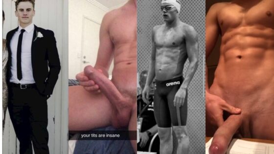 College swimmer shows off and herks his big dick – a compilation