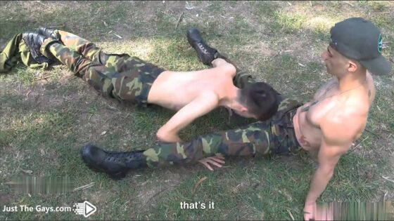 Military exercise drill turns into a sucking drill – Nathan Gulit, Sly Conan