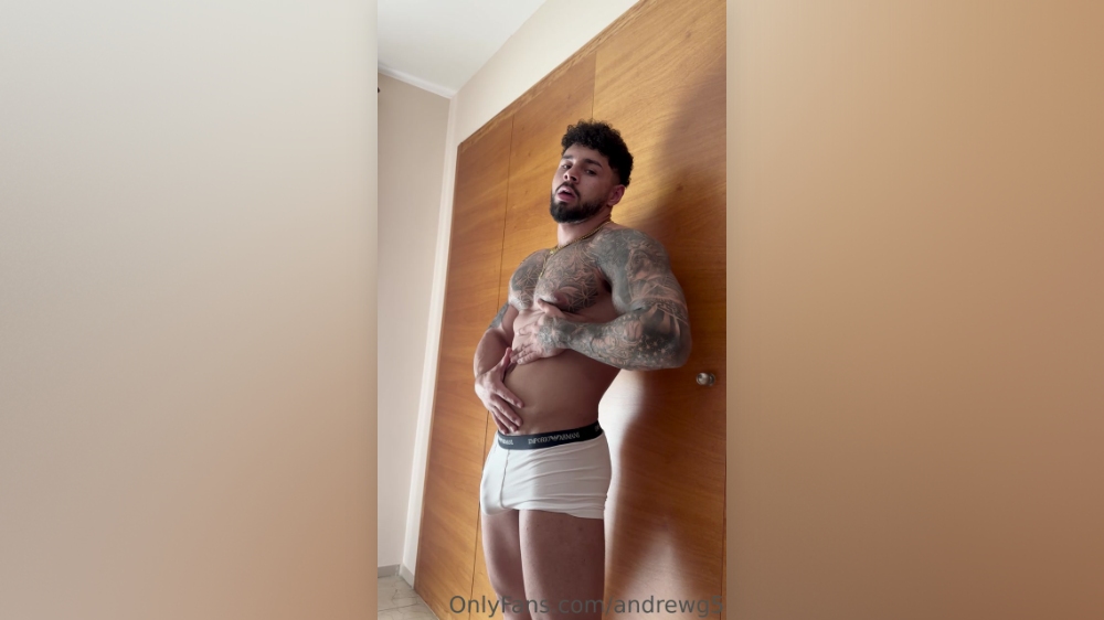 Feeling my muscular body and cock Adrian Esmaeil
