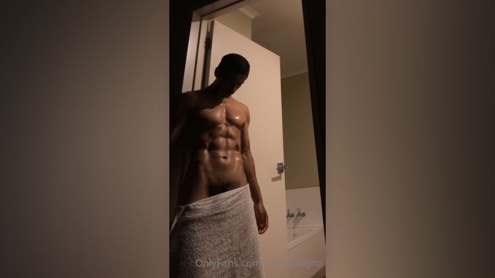 Showing off my muscular body after a shower Suj Khadka