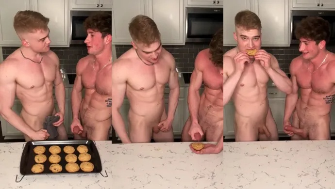 Troy gives Alek a cum cookie as a reward for his face fuck 