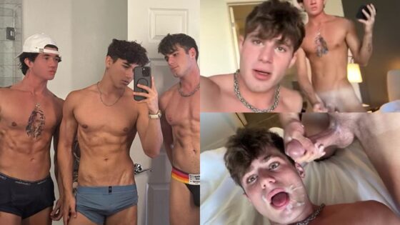 Ethan Wilson and Mickeyy give Alex Grant a facial