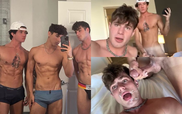 Ethan Wilson and Mickeyy give Alex Grant a facial