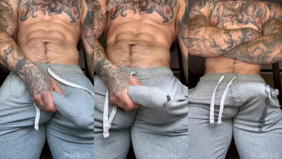 Jake Andrich (Jakipz) – Stroking my big cock and cumming in my sweatpants