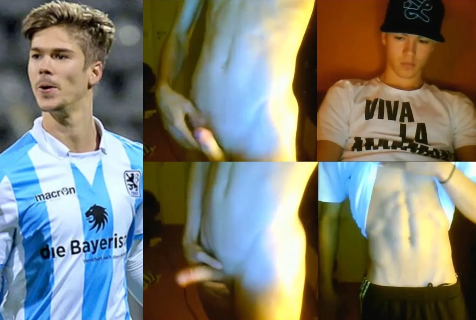 Soccer heartrob strips down and jerks off