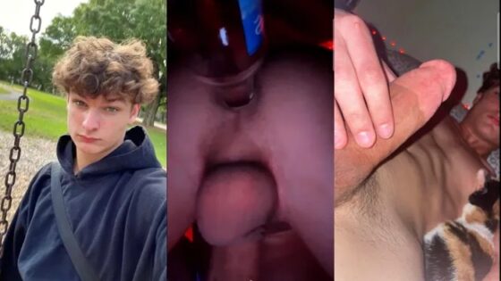 Tiktoker fucks himself with objects while he jerks off