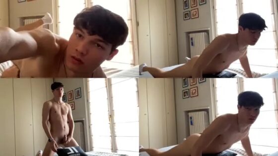 Young italian stud fucks a pillow